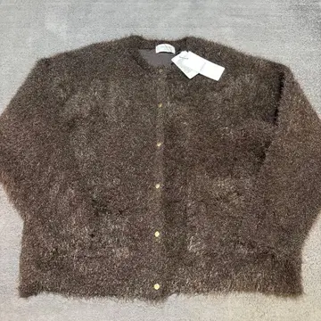 새상품 OPAQUE.CLIP 오페크 샤기 미들 가디건 M 브라운