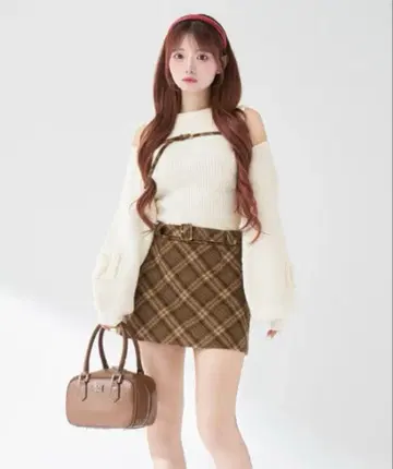 darich 다리치 도킹 미들 허리 니트 미니 원피스