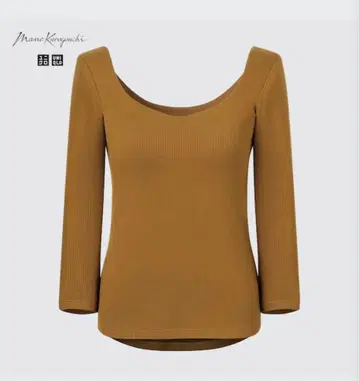 유니클로 마메 콜라보 히트텍 리브 브라T셔츠 긴팔 실크 블렌드