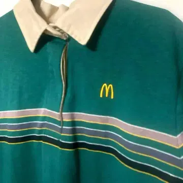 맥도날드 빈티지 구제 의류 그린 피케 셔츠