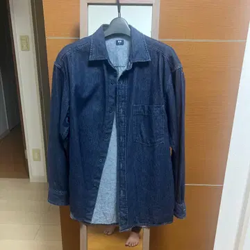 UNIQLO 다크 데님 긴팔 셔츠 M