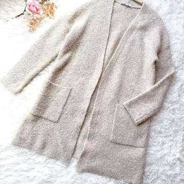 새상품급 언타이틀 니트 롱 가디건 베이지 0 사이즈 울 혼방