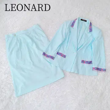 [ 레오나르/LEONARD ] 셋업 자켓 스커트 꽃무늬 코튼