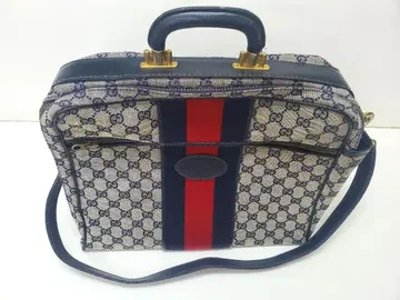 [빈티지] GG풍 패턴 네이비 숄더백