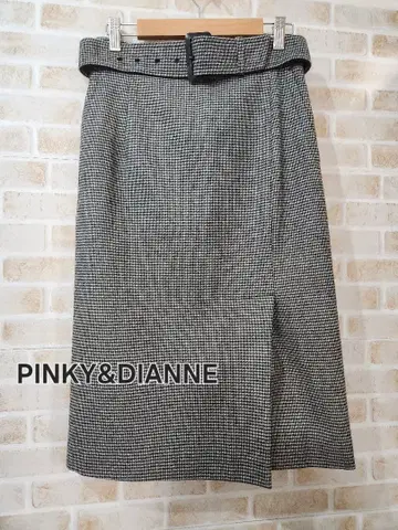 PINKY&DIANNE 울 치도리 사이드 벤트 스커트 36