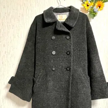 TRUSSARDI 모 그레이 체스터 코트 빅 사이즈 42 알파카