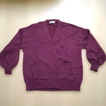WEGO 버건디 V넥 가디건