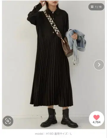 하프 버튼 플리츠 원피스 셔츠 원피스