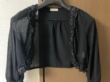 블랙 프릴 카디건 볼레로