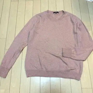 유니클로 캐시미어 100% XL 살몬 핑크