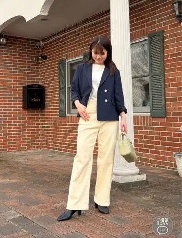 코히나 cohina 슬릿 슬리브 트위드 자켓 네이비