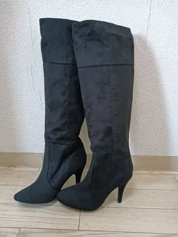 moussy 블랙 롱 부츠 하이힐