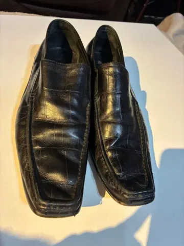 블랙 가죽 슬립온