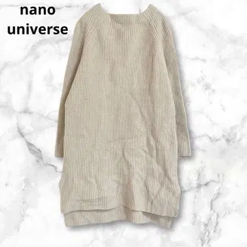나노 유니버스 아이보리 긴팔 니트 스웨터 튜닉 울 혼방 M