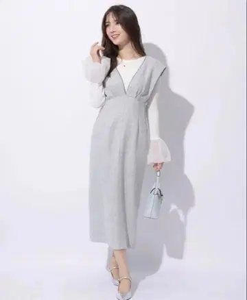 새상품급 Apuweiser-riche 파이핑 하이웨스트 오버롤 스커트