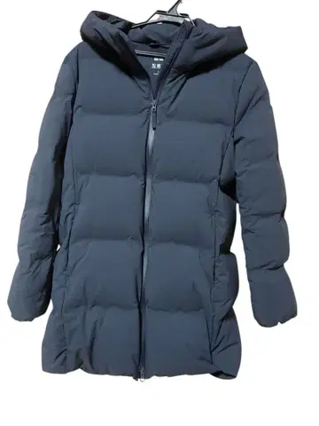 미사용 유니클로 미들 기장 다운 네이비