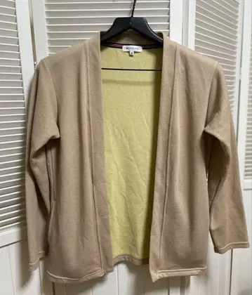 베이지 가디건 긴팔 남성용