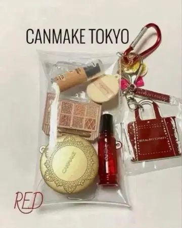 연말 SALE 가챠 파우치 빨간색 캔메이크 JILL STUART