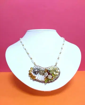 비즈 자수 참 다카세가이 목걸이 핸드메이드