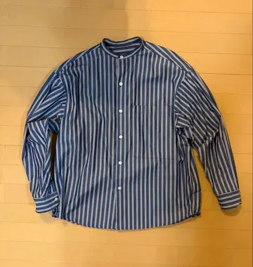 TOMORROWLAND 블루 화이트 스트라이프 버튼 다운 셔츠 S 사이즈
