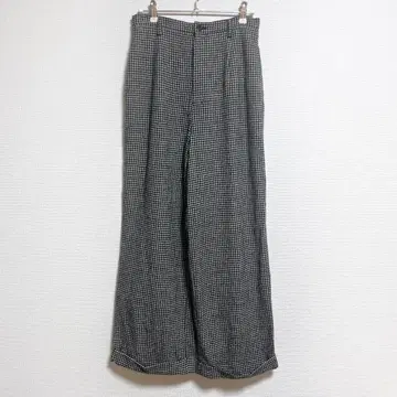 INGEBORG 잉게보그 울 깅엄 체크 팬츠 모노톤 M