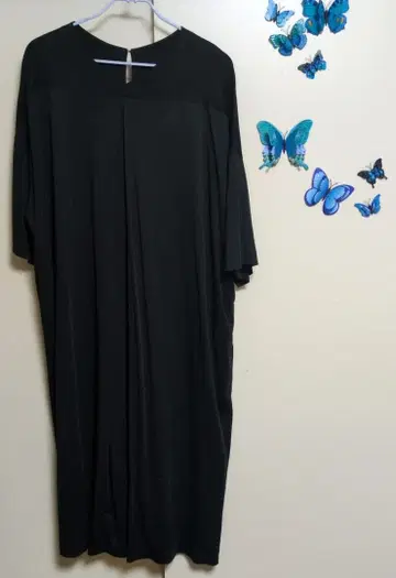 HAVEL 블랙 롱 원피스 7부 소매