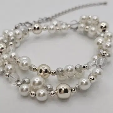 이중/조절기 포함 모조 진주 목걸이 볼륨