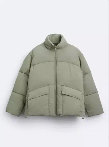 [ ZARA ] 올리브 그린 오버 사이즈 다운 자켓