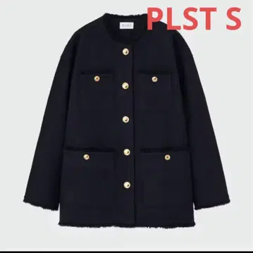 플라스테/PLST 트위드 노카라 자켓 S