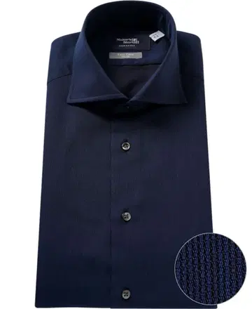 가마쿠라 셔츠 드레스 셔츠 네이비 39-87 파나마 메쉬 이지케어