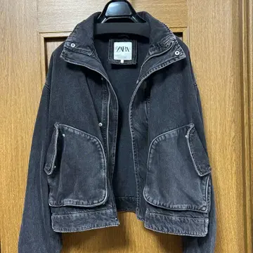 [ 미사용품 ] ZARA 블랙 데님 자켓 남성용 S 사이즈