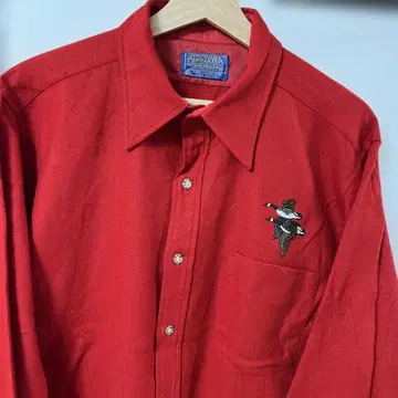 Pendleton 빨간색 울 긴팔 셔츠