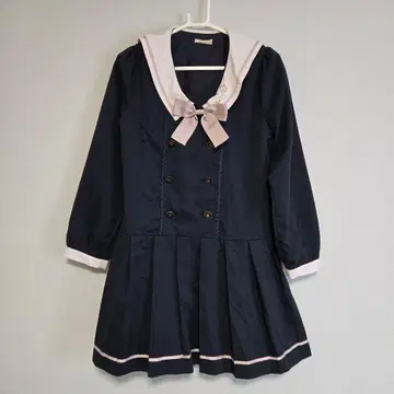 axes femme 리본 세일러 카라 원피스