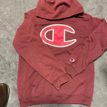 Champion 버건디 후드 부착 후드티
