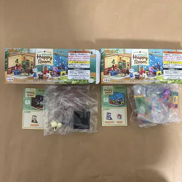동물의 숲 해피무루 리멘트 피규어 2점