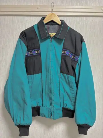 PFI USA제 자수 블루종 자켓 네이티브 90s