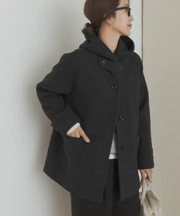 [ 새상품 택 포함 ] 에어리 울 푸드코트 멜란지 CHARCOAL