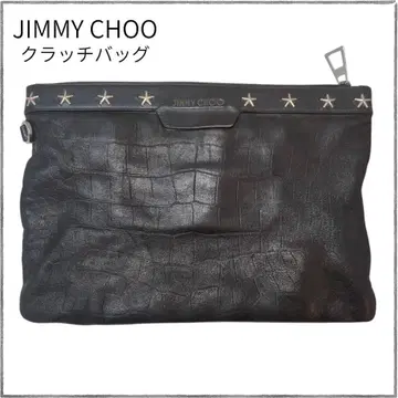 지미추 클러치 세컨드 백 엠보 악어 가죽 모드 한국 블랙