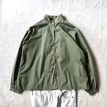 SETTO 플렉스 셔츠 하이넥 벌룬 슬리브 F 올리브 새상품급