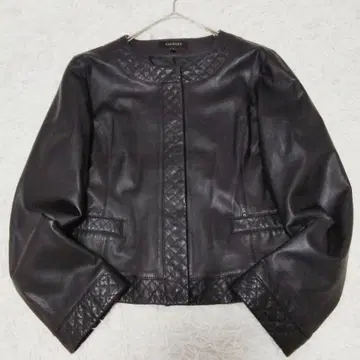 새상품급 탈봇 가죽 자켓 천연 가죽 노카라 퀼팅 블랙 L