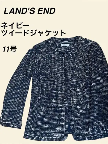 LAND'S END 네이비 트위드 자켓 11호