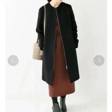 IENA 택 포함 W 비버 노카라 코트