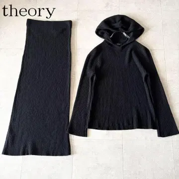 컨디션 최상 띠어리 셋업 스커트 후드티 S 블랙 캐시미어