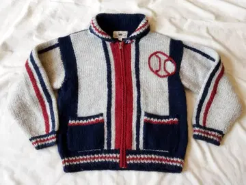 카우친 스웨터 Soy Knitting HandMade 베이스볼 패턴 M