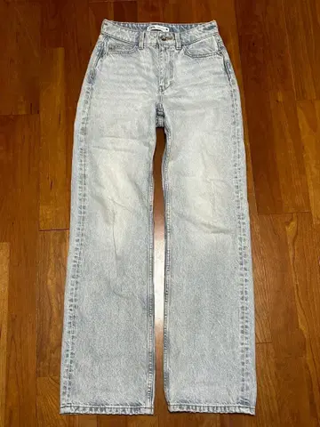 ZARA 하이웨스트 스트레이트 데님 라이트 블루 워시 가공