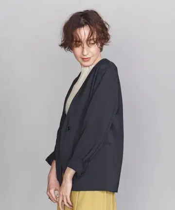 BY 트윌 컬러리스 자켓 & 폴리에스테르 트윌 테이퍼드 팬츠