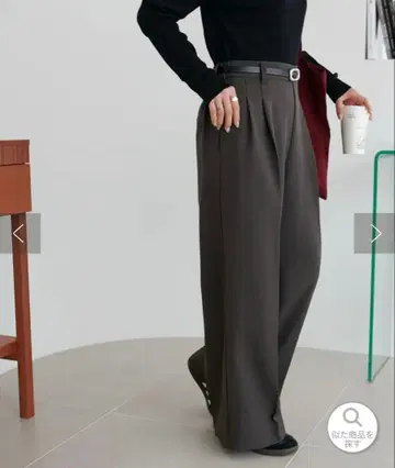 DISCOAT 욕심쟁이 2턱 와이드 팬츠 그레이 M