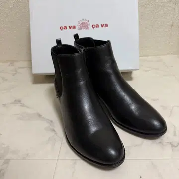 [ 새상품급 ] cava cava 천연 가죽 블랙 사이드 고어 부츠