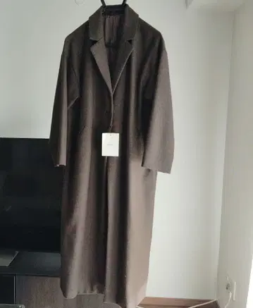 nairo 오버 사이즈 체스터 코트 브라운