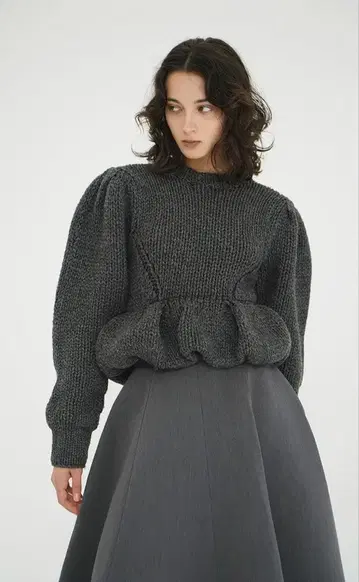 CLANE PEPLUM HAND KNIT TOPS